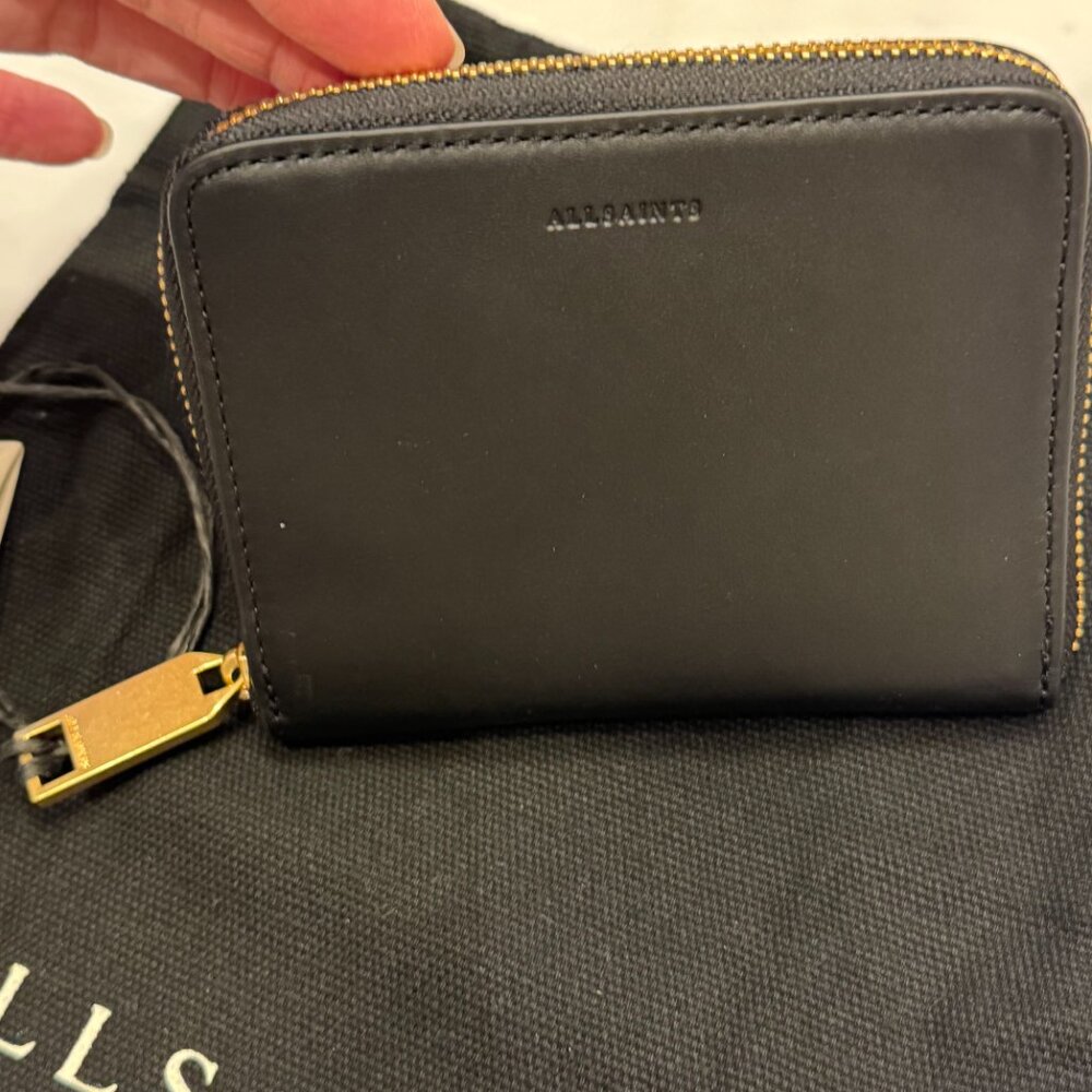 AllSaints Lena Hex Leather Zip Wallet - NWT - Picture 3 of 9